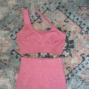 Pink Asymmetrical Top-Legging Set! Size women’s small for both.